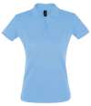 11347 Ladies Perfect SOL'S Ladies Perfect Cotton Piqué Polo Shirt sky blue colour image